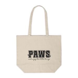 Paws And Enjoy The Little Things Custom Canvas Tote Bag